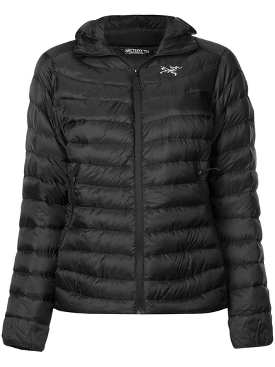 Shop Arc'teryx Quilted Hooded Jacket In Black