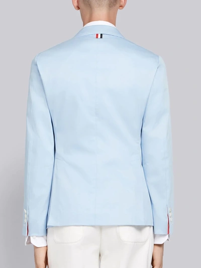 Shop Thom Browne Patch Pocket Grosgrain Sport Coat In Blue