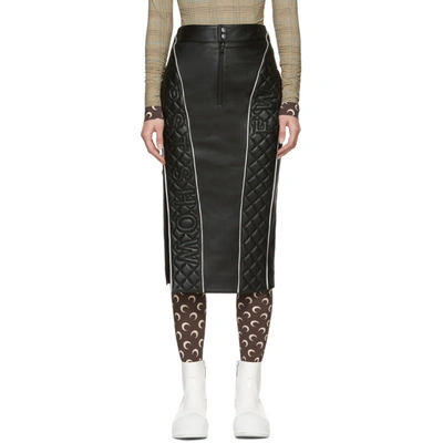 Shop Marine Serre Black Leather Skirt