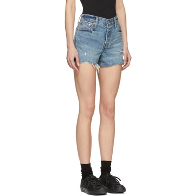 Shop Levi's Levis Blue Denim Wedgie Shorts In Blueyourmin