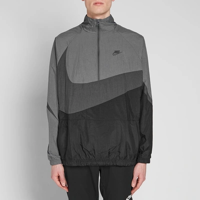 Nike Nsw Swoosh Woven Half Zip Jacket In Black | ModeSens