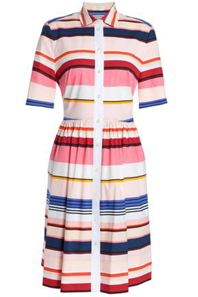 Shop Kate Spade Berber Striped Cotton-blend Mini Shirt Dress In Multicolor