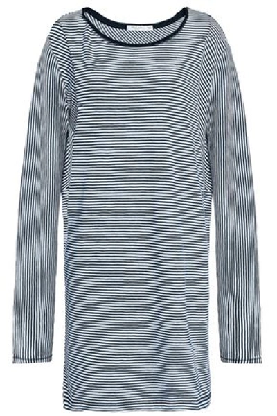 Shop Rag & Bone Woman Kit Striped Cotton-jersey Mini Dress Navy