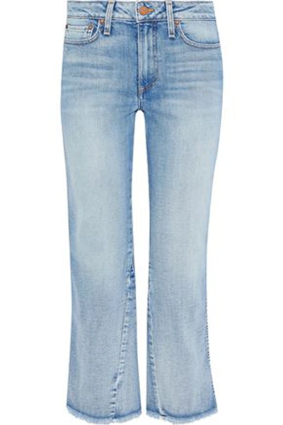 Shop Alice And Olivia Alice + Olivia Woman Nothing To Lose Mid-rise Kick-flare Jeans Light Denim
