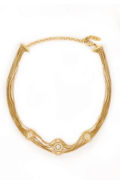 Shop Luv Aj Woman 14-karat Gold-plated Crystal Choker Gold
