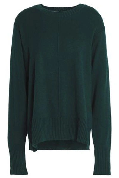Shop Sandro Woman Gilda Wool And Cashmere-blend Sweater Forest Green