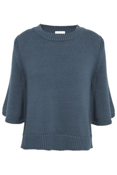 Shop See By Chloé Woman Cotton And Silk-blend Sweater Storm Blue