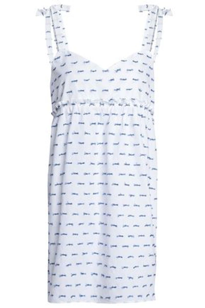 Shop Three J Nyc Bow-detailed Fil Coupé Cotton Nightdress In White