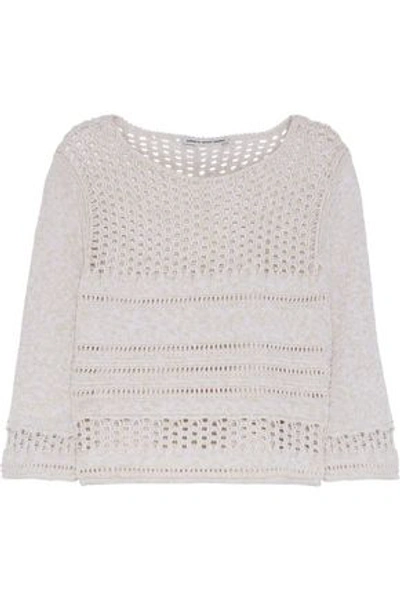 Shop Autumn Cashmere Cotton By  Woman Open-knit Cotton Sweater Beige