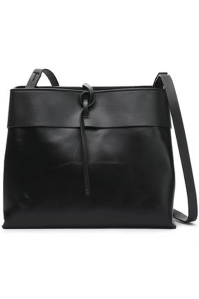 Shop Kara Woman Tie Leather Shoulder Bag Black