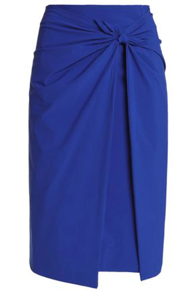 Shop Emilio Pucci Woman Knotted Crepe Skirt Royal Blue