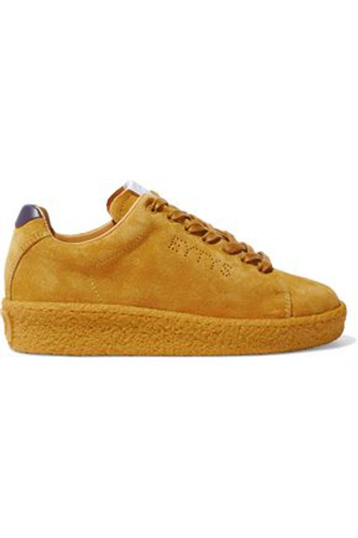 Shop Eytys Woman Ace Leather Sneakers Mustard