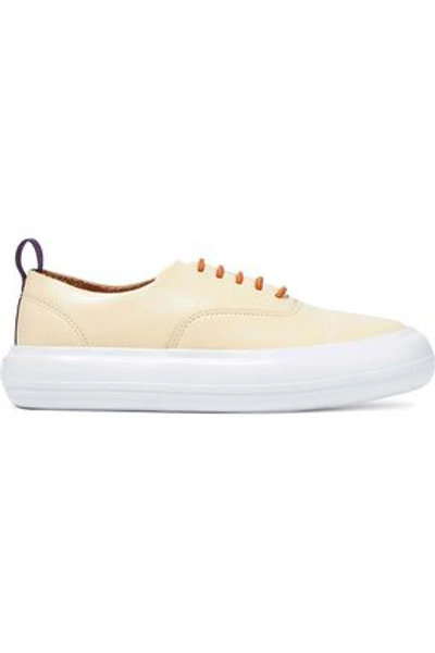 Shop Eytys Woman Maritime Leather Sneakers Pastel Yellow