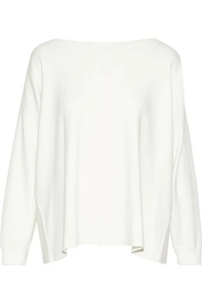 Shop Alice And Olivia Alice + Olivia Woman Olivia Tie-back Stretch-knit Top Off-white