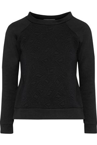 Shop Kain Woman Hudson Matelassé Cotton-fleece Sweatshirt Black