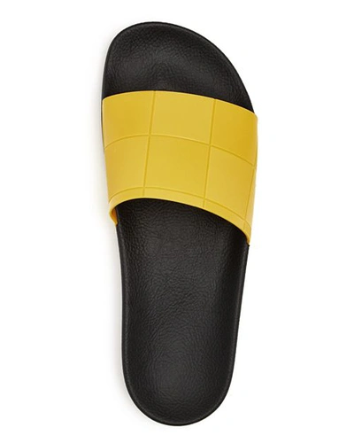 Shop Adidas Originals Raf Simons For Adidas Men's Adilette Checkerboard Slide Sandals In Yellow
