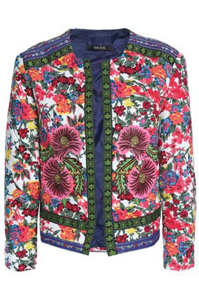 Shop Raoul Woman Embroidered Floral-print Woven Jacket Multicolor