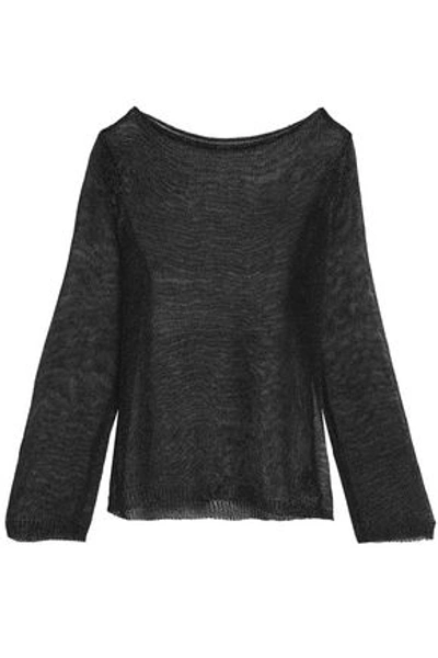 Shop Raoul Woman Open-knit Top Charcoal