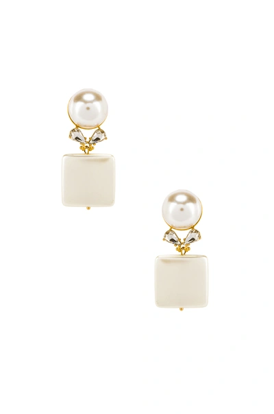 Shop Lele Sadoughi Stone Starlet Earrings In White. In Pearl