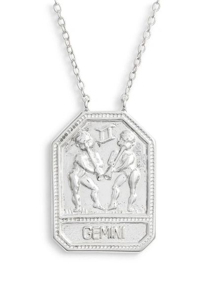 Shop Jennifer Zeuner Jewelry Kiana Zodiac Pendant Necklace In Gemini-silver