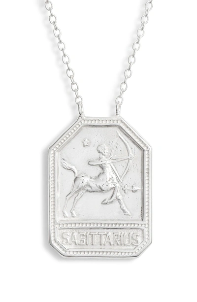 Shop Jennifer Zeuner Jewelry Kiana Zodiac Pendant Necklace In Sagittarius-silver