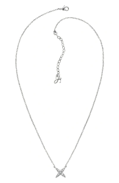 Shop Adore Crystal 4-point Star Necklace In Silver