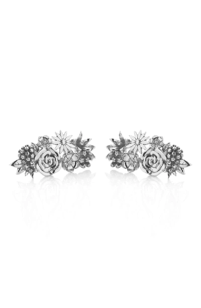 Shop Meadowlark Overgrown Stud Earrings In Silver