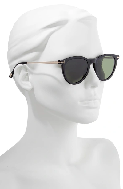 Shop Tom Ford 51mm Cat Eye Sunglasses - Shiny Black/ Green