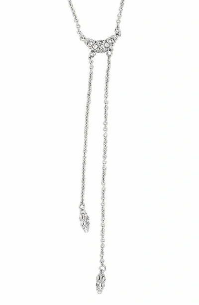 Shop Adore Pave Crystal Swoop Necklace In Silver
