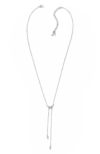 Shop Adore Pave Crystal Swoop Necklace In Silver