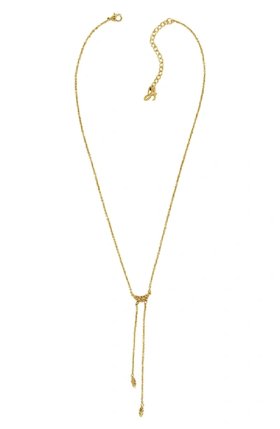 Shop Adore Pave Crystal Swoop Necklace In Gold