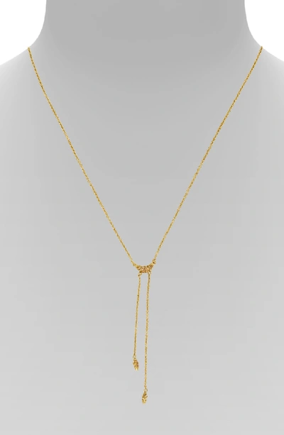 Shop Adore Pave Crystal Swoop Necklace In Gold