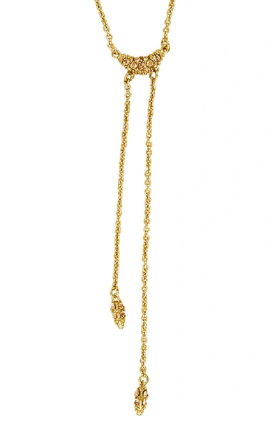 Shop Adore Pave Crystal Swoop Necklace In Gold