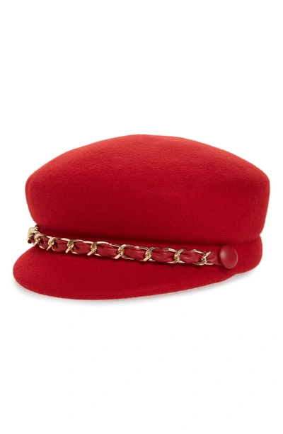 Shop Eugenia Kim Sabrina Wool Baker Boy Cap - Red