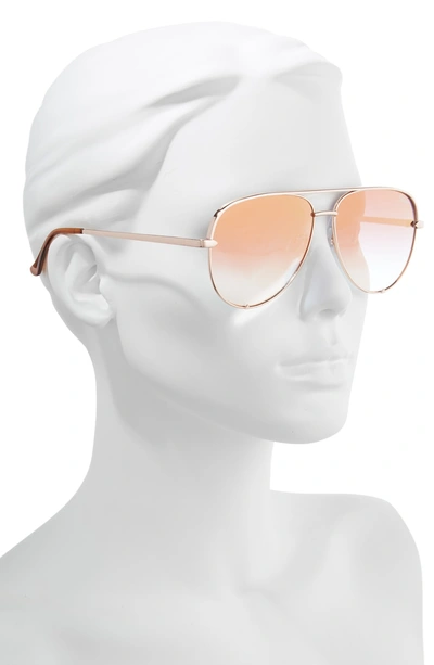 Shop Quay High Key 62mm Oversize Aviator Sunglasses In Rose/ Copper Fade