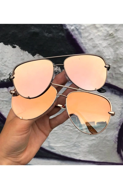 Shop Quay High Key 62mm Oversize Aviator Sunglasses In Rose/ Copper Fade