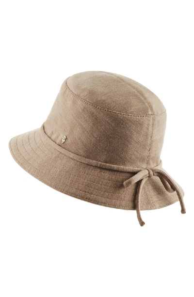 Shop Helen Kaminski Classic Wool Bucket Hat In Camel Melange
