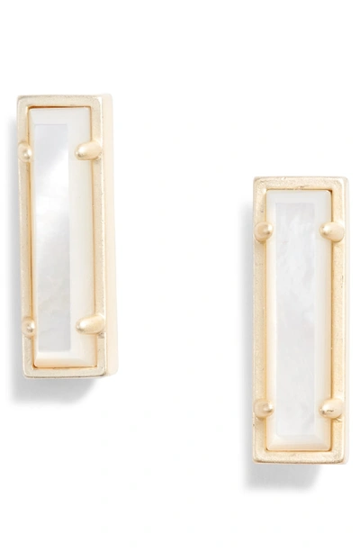 Shop Kendra Scott Lady Stud Earrings In Ivory/ Gold