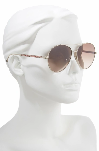 Shop Jimmy Choo Noria 61mm Special Fit Gradient Aviator Sunglasses - Gold/ Red