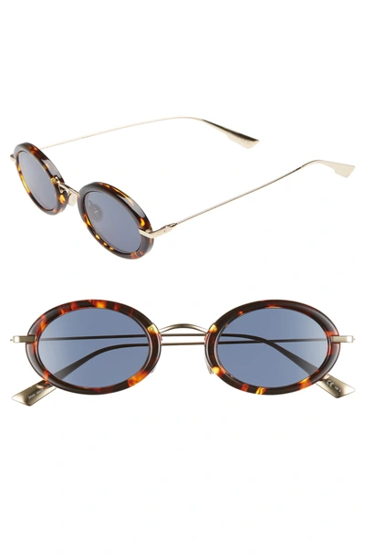 Shop Dior Christian  Hypnotic2 46mm Round Sunglasses In Havana/ Gold