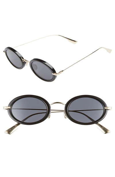 Shop Dior Hypnotic2 46mm Round Sunglasses - Blk Gold/grey Antireflect Lens