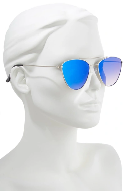Shop Circus By Sam Edelman 57mm Mirrored Cat Eye Sunglasses - Silver/ Blue Mirror