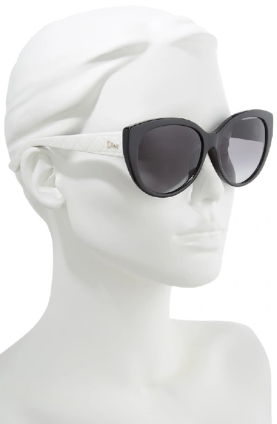 Shop Dior Lady 58mm Cat Eye Sunglasses - Black/ Ivory