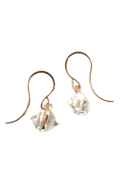 Shop Melissa Joy Manning Herkimer Wrap Drop Earrings In Yellow Gold