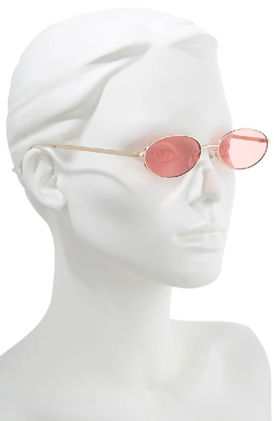 Shop Quay Clout 54mm Round Sunglasses In Gold/ Red