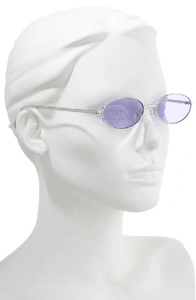 Shop Quay Clout 54mm Round Sunglasses - Silver/ Violet