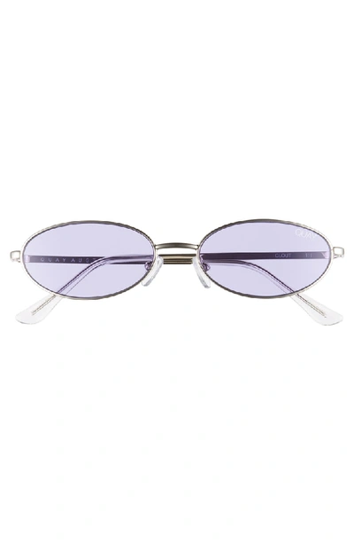 Shop Quay Clout 54mm Round Sunglasses - Silver/ Violet