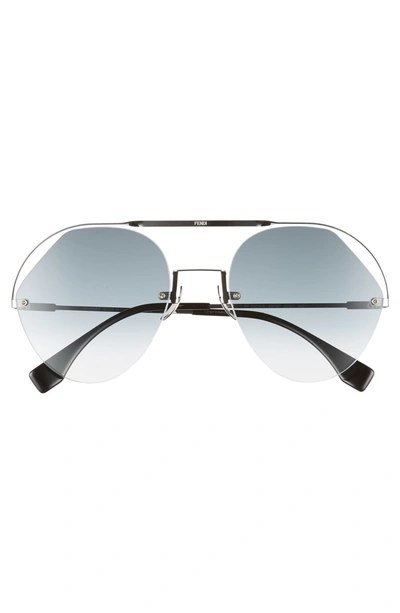 Shop Fendi 57mm Rimless Aviator Sunglasses - Grey