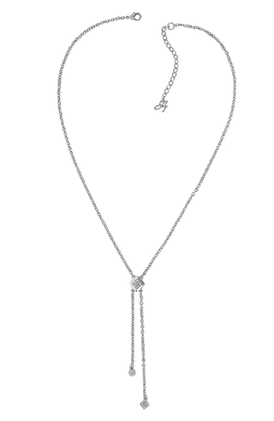 Shop Adore Pave Crystal Necklace In Silver