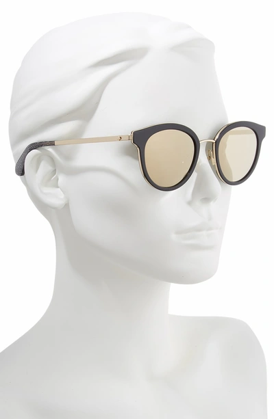 Shop Kate Spade Lisanne 50mm Special Fit Round Sunglasses - Black